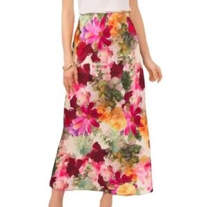 Vince Camuto | Floral-Print A-Line Midi Skirt
